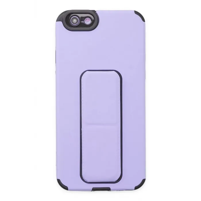 Newface iPhone 6 Kılıf Mega Standlı Silikon - Lila