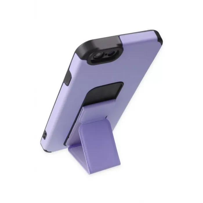 Newface iPhone 6 Kılıf Mega Standlı Silikon - Lila