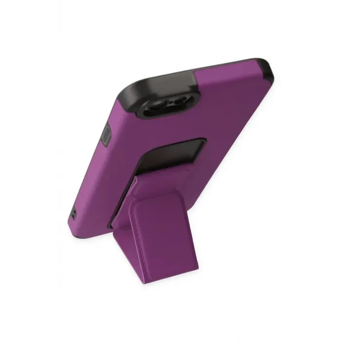 Newface iPhone 6 Kılıf Mega Standlı Silikon - Mor