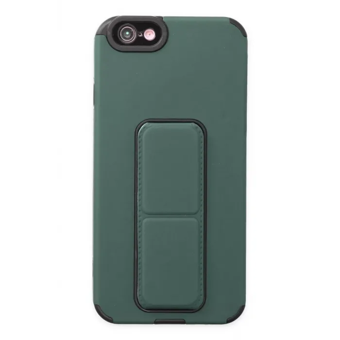 Newface iPhone 6 Kılıf Mega Standlı Silikon - Yeşil