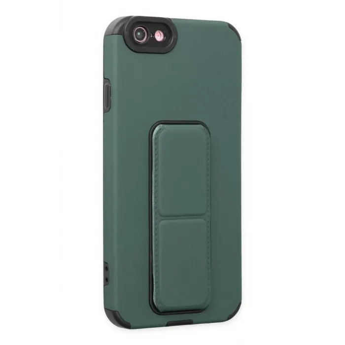 Newface iPhone 6 Kılıf Mega Standlı Silikon - Yeşil