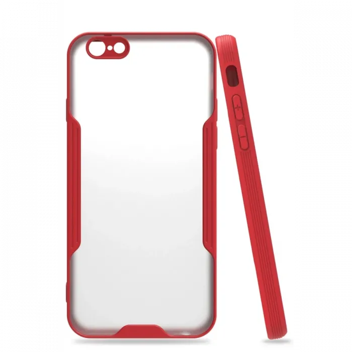Newface iPhone 6 Kılıf Platin Silikon - Kırmızı