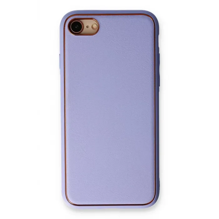 Newface iPhone 7 Kılıf Coco Deri Silikon Kapak - Açık Lila