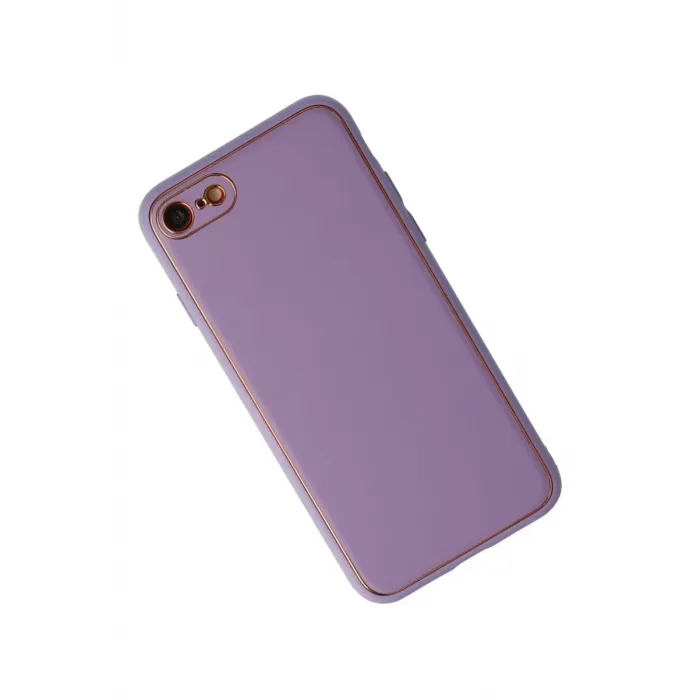 Newface iPhone 7 Kılıf Coco Deri Silikon Kapak - Lila