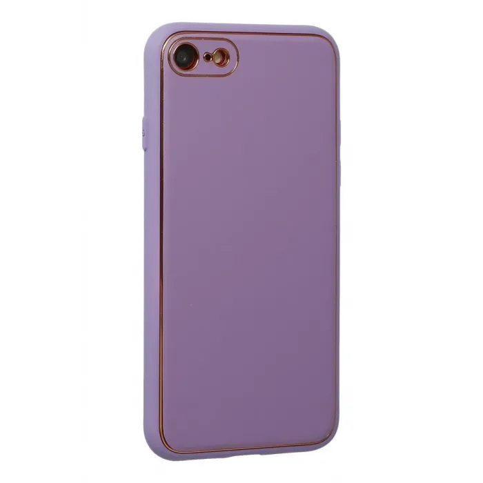 Newface iPhone 7 Kılıf Coco Deri Silikon Kapak - Lila