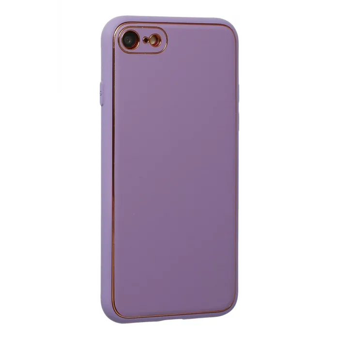 Newface iPhone 7 Kılıf Coco Deri Silikon Kapak - Lila