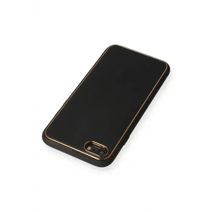 Newface iPhone 7 Kılıf Coco Deri Silikon Kapak - Siyah