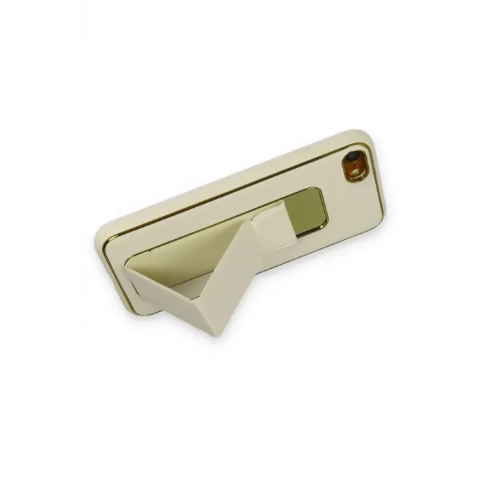 Newface iPhone 7 Kılıf Coco Deri Standlı Kapak - Beyaz