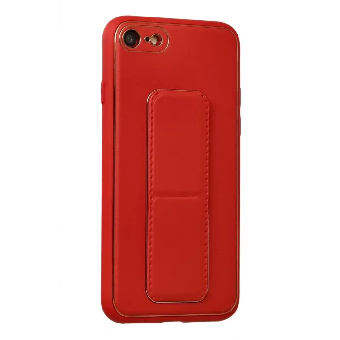 Newface iPhone 7 Kılıf Coco Deri Standlı Kapak - Kırmızı