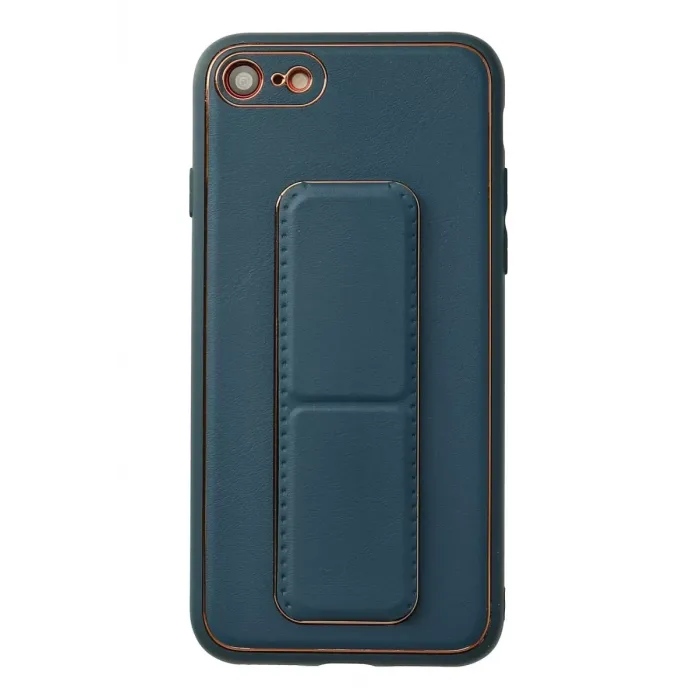 Newface iPhone 7 Kılıf Coco Deri Standlı Kapak - Mavi
