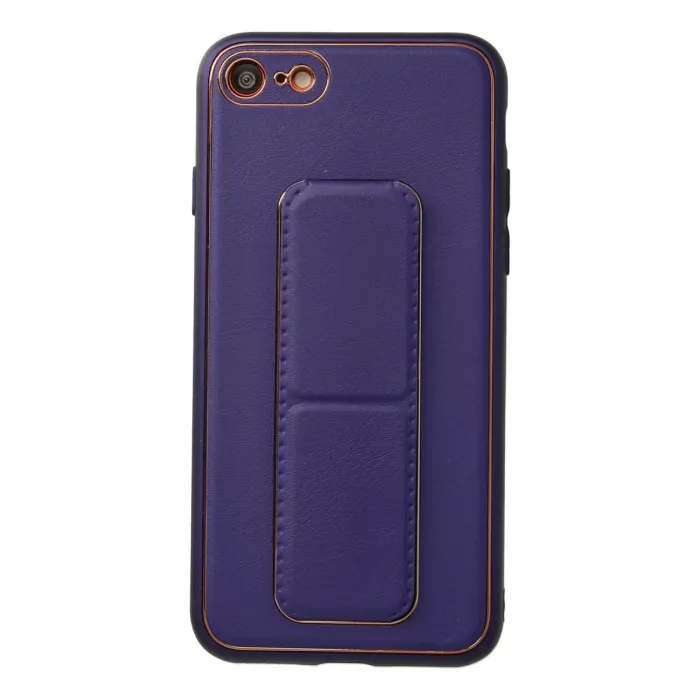 Newface iPhone 7 Kılıf Coco Deri Standlı Kapak - Mor