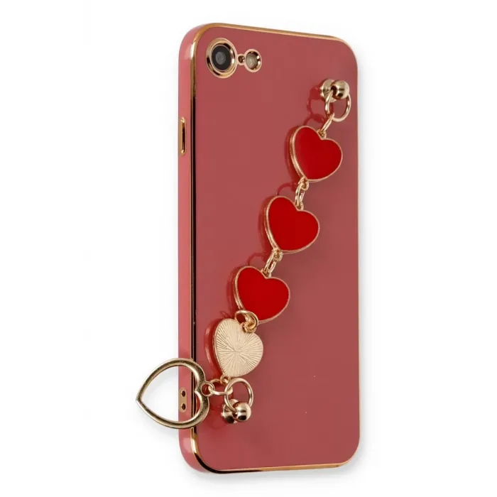 Newface iPhone 7 Kılıf Esila Silikon - Kırmızı