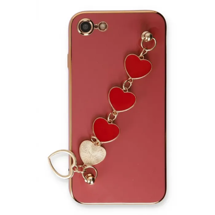 Newface iPhone 7 Kılıf Esila Silikon - Kırmızı