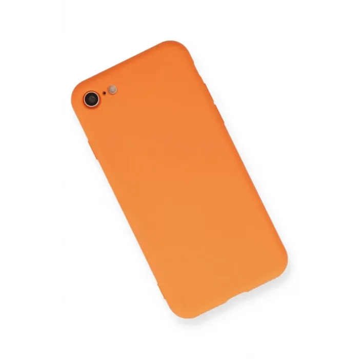 Newface iPhone 7 Kılıf Nano içi Kadife Silikon - Turuncu