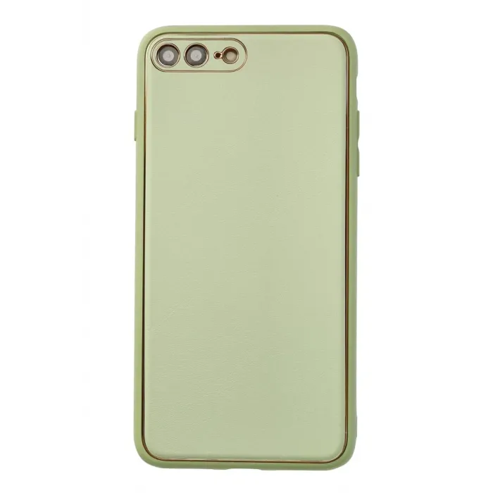 Newface iPhone 7 Plus Kılıf Coco Deri Silikon Kapak - Açık Yeşil