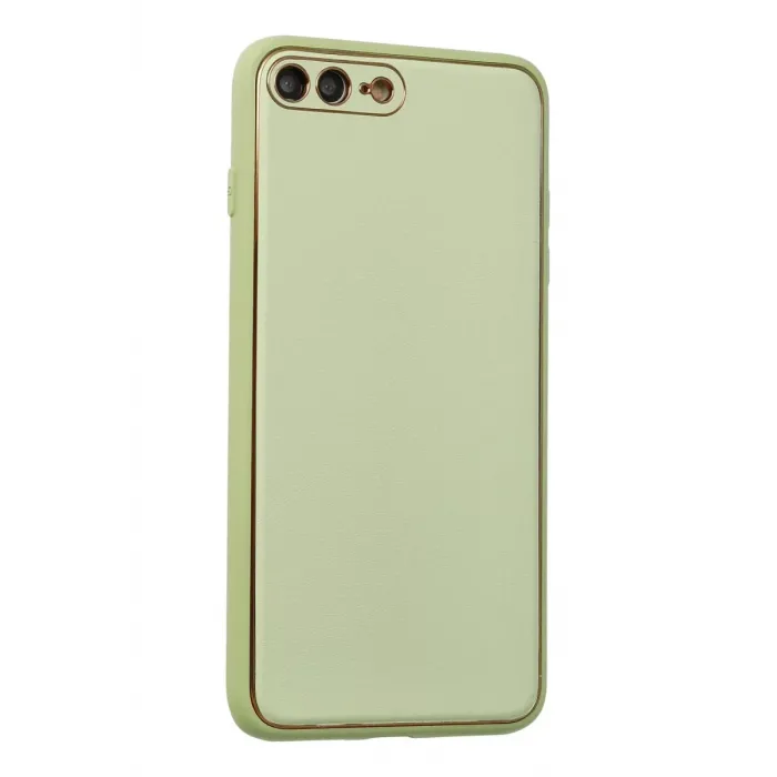 Newface iPhone 7 Plus Kılıf Coco Deri Silikon Kapak - Açık Yeşil