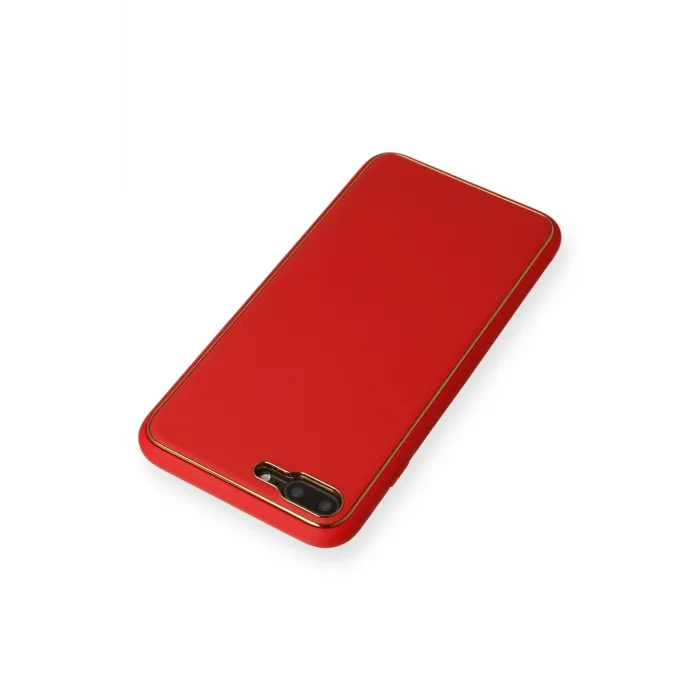 Newface iPhone 7 Plus Kılıf Coco Deri Silikon Kapak - Kırmızı