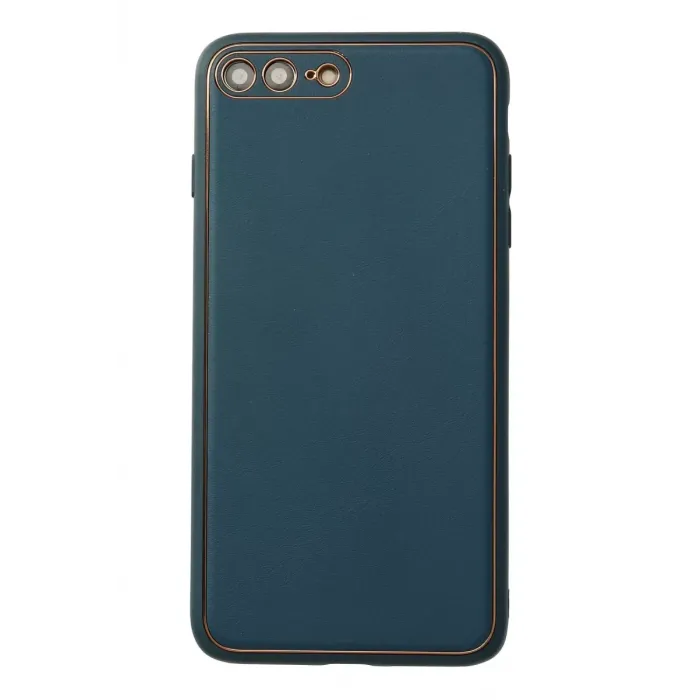 Newface iPhone 7 Plus Kılıf Coco Deri Silikon Kapak - Mavi