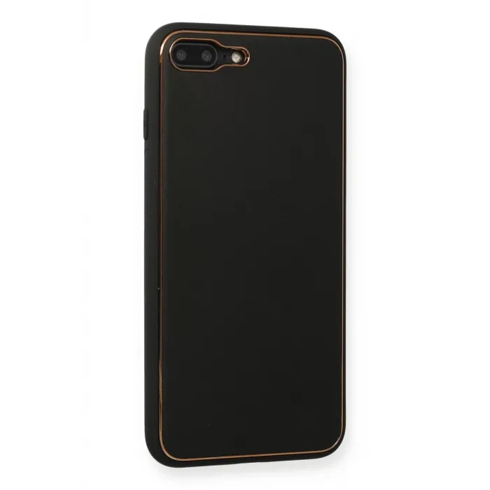 Newface iPhone 7 Plus Kılıf Coco Deri Silikon Kapak - Siyah