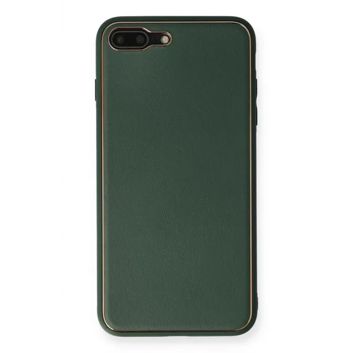 Newface iPhone 7 Plus Kılıf Coco Deri Silikon Kapak - Yeşil