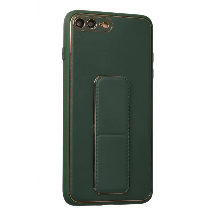 Newface iPhone 7 Plus Kılıf Coco Deri Standlı Kapak - Yeşil