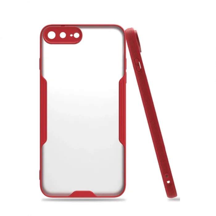 Newface iPhone 7 Plus Kılıf Platin Silikon - Kırmızı