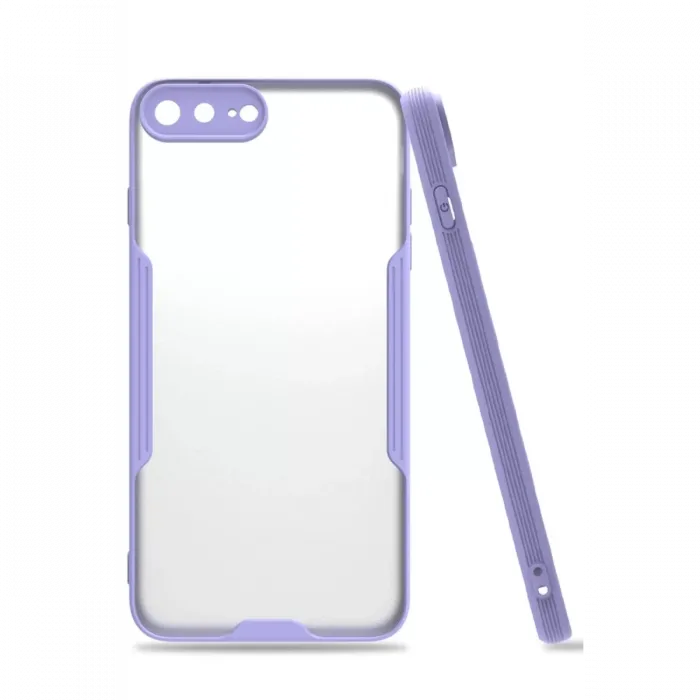 Newface iPhone 7 Plus Kılıf Platin Silikon - Lila