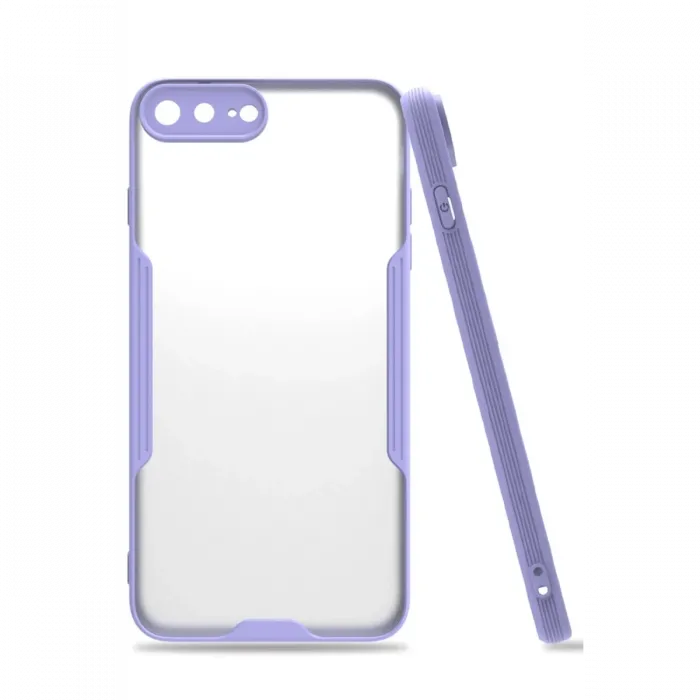 Newface iPhone 7 Plus Kılıf Platin Silikon - Lila
