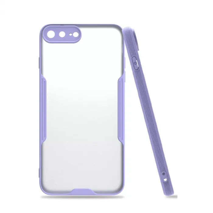 Newface iPhone 7 Plus Kılıf Platin Silikon - Lila