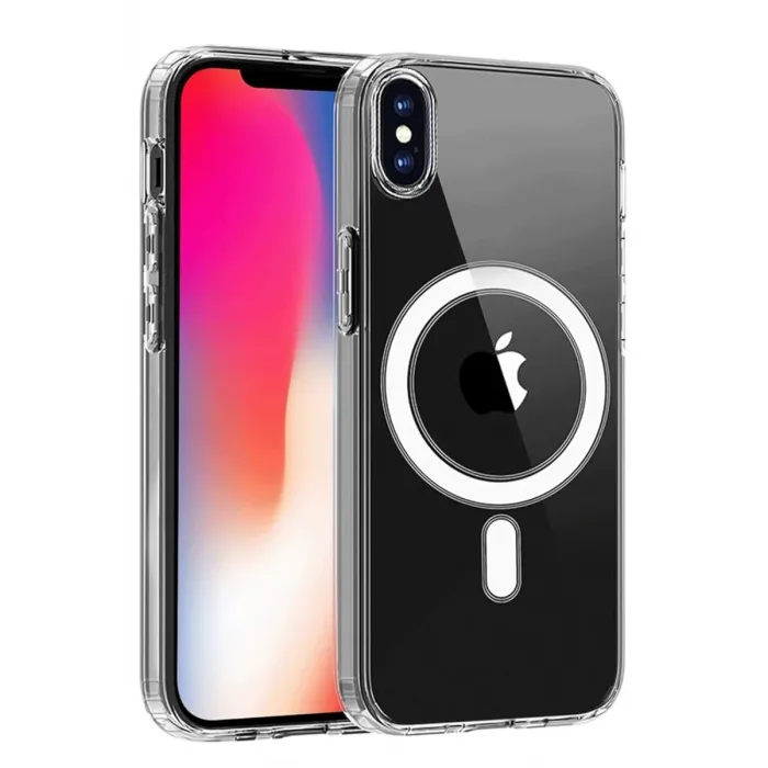 Newface iPhone X Kılıf Magneticsafe Şeffaf Silikon - Şeffaf