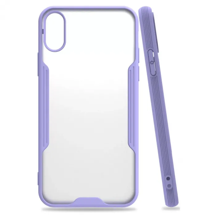 Newface iPhone X Kılıf Platin Silikon - Lila