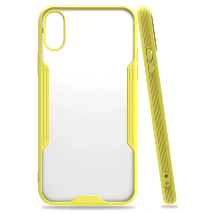 Newface iPhone X Kılıf Platin Silikon - Sarı