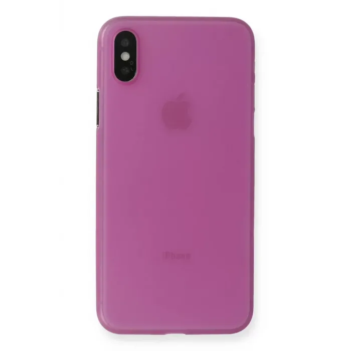 Newface iPhone X Kılıf PP Ultra İnce Kapak - Pembe