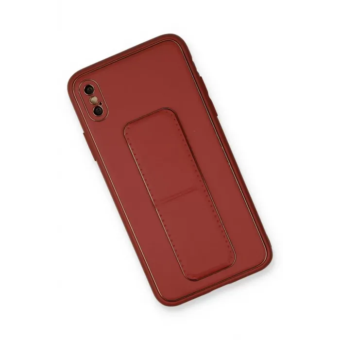 Newface iPhone XS Max Kılıf Coco Deri Standlı Kapak - Fuşya