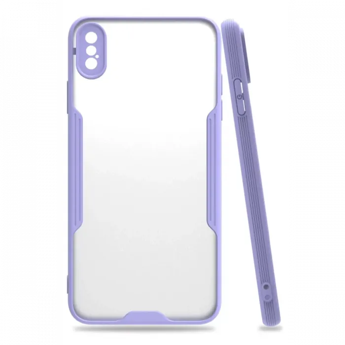 Newface iPhone XS Max Kılıf Platin Silikon - Lila