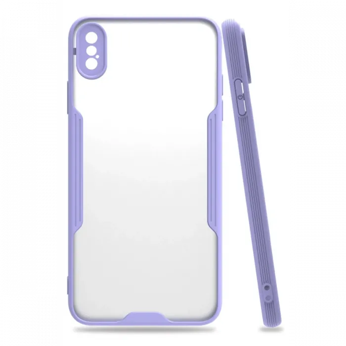 Newface iPhone XS Max Kılıf Platin Silikon - Lila