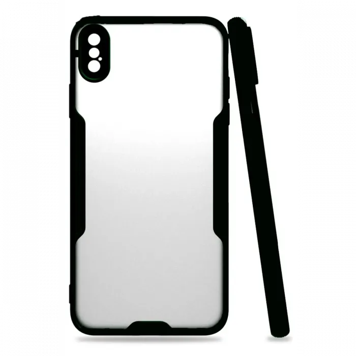 Newface iPhone XS Max Kılıf Platin Silikon - Siyah