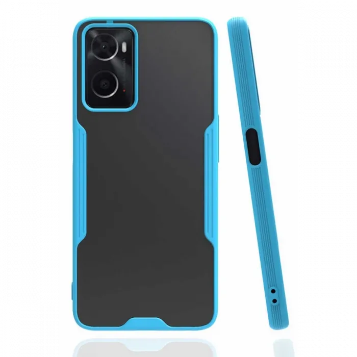 Newface Oppo A96 Kılıf Platin Silikon - Mavi