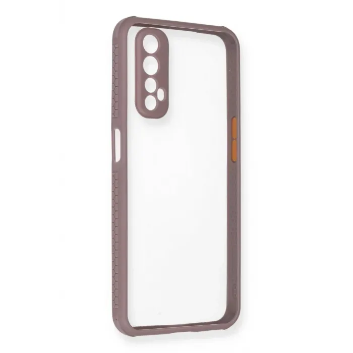Newface Realme 7 Kılıf Miami Şeffaf Silikon - Açık Mor