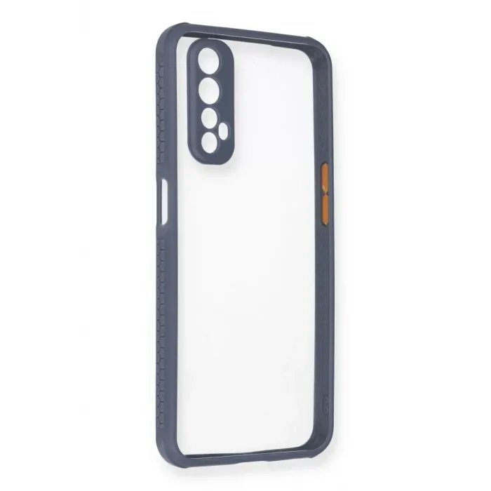 Newface Realme 7 Kılıf Miami Şeffaf Silikon - Gri