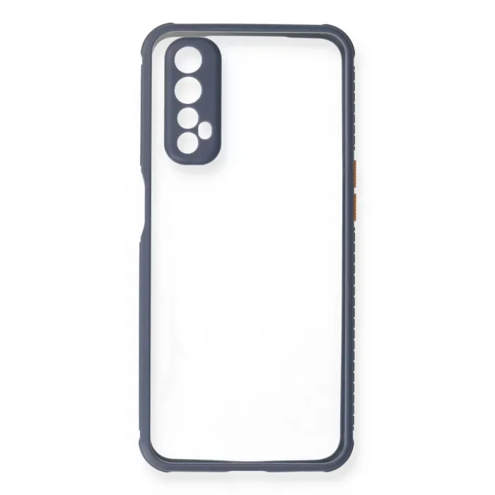 Newface Realme 7 Kılıf Miami Şeffaf Silikon - Gri