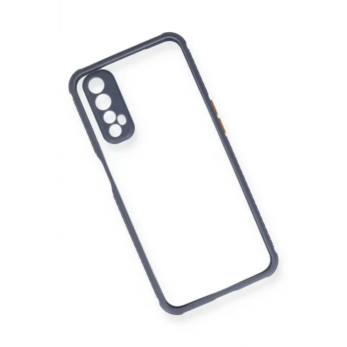 Newface Realme 7 Kılıf Miami Şeffaf Silikon - Gri