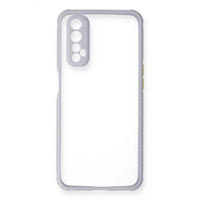 Newface Realme 7 Kılıf Miami Şeffaf Silikon - Lila