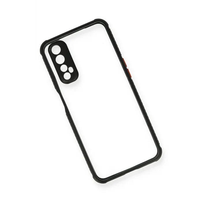 Newface Realme 7 Kılıf Miami Şeffaf Silikon - Siyah
