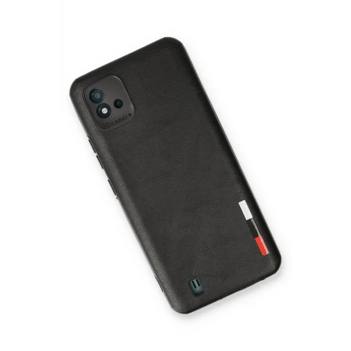 Newface Realme C11 2021 Kılıf Loop Deri Silikon - Siyah