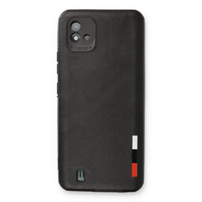 Newface Realme C11 2021 Kılıf Loop Deri Silikon - Siyah