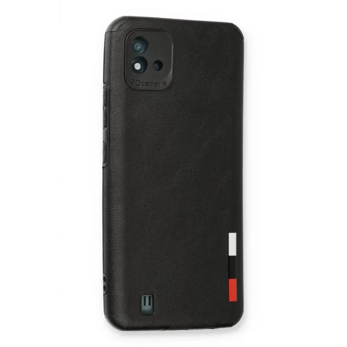 Newface Realme C11 2021 Kılıf Loop Deri Silikon - Siyah