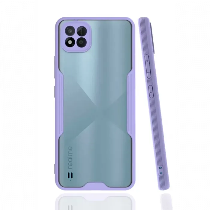 Newface Realme C11 2021 Kılıf Platin Silikon - Lila