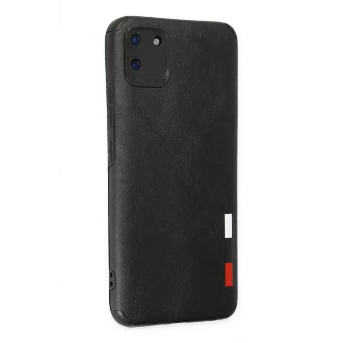Newface Realme C11 Kılıf Loop Deri Silikon - Siyah