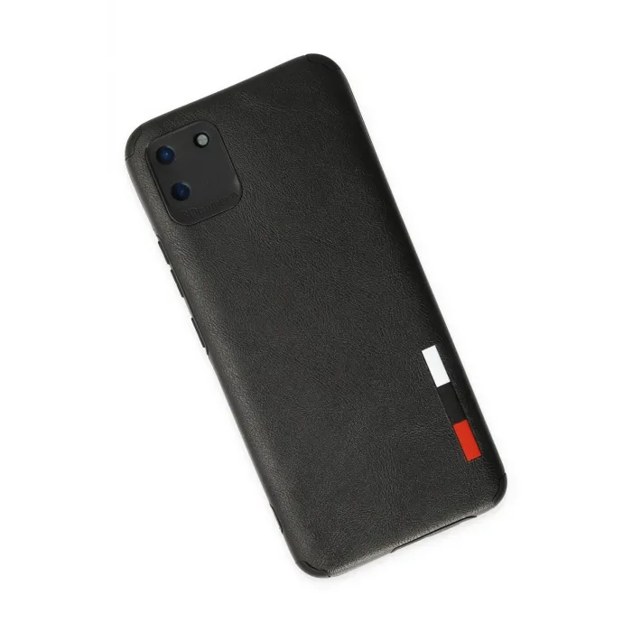 Newface Realme C11 Kılıf Loop Deri Silikon - Siyah